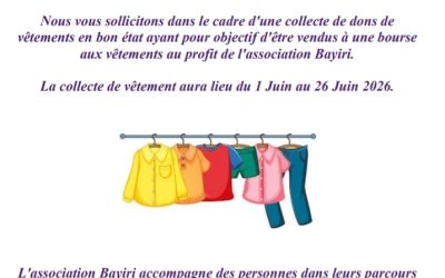 Lancement compagne de dons vêtements